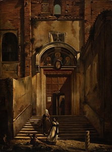 The Side Steps From The Capitol To The Church Of S. Maria In Aracoeli Rome [1825] by Francesco Diofebi [1781–1851]