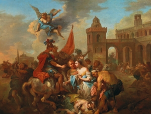 Romulus and Hersilia by Johann Conrad Seekatz [1719–1768]