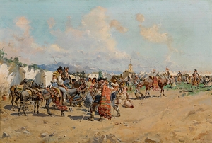 The Country Fair by Baldomer Galofre i Giménez [1845–1902]