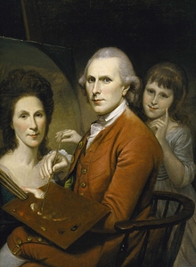 Self–Portrait With Angelica And Portrait Of Rachel by Charles Willson Peale [1741–1827]