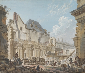 Demolition of the Old Vestibule of the Palais Royal Paris [circa 1767] by Pierre Antoine Demachy [1723–1807]