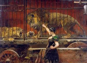 The Jealous Lioness [1885–1890] by Paul Friedrich Meyerheim [1842–1915]