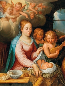 The Virgin and Child with Angels [1607] by Hendrick Goltzius [1558–1617]