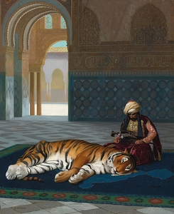Le Tigre Et Le Gardien by Jean–Léon Gérôme [1824–1904]