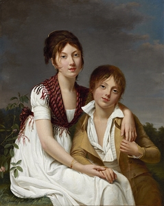 Portrait Of Amélie–Justine And Charles–Édouard Pontois [1800] by Adèle Romany [1769–1846]