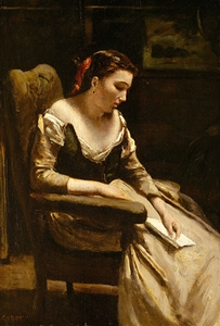 The Letter [ca. 1865] by Jean–Baptiste–Camille Corot [1796–1875]