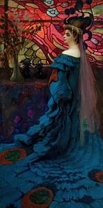 Peacock – portrait of Zofia Borucińska née Jakimowicz [1908] by Kazimierz Stabrowski [1869–1929]