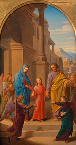 Gang der Hl. Familie zum Tempel [Entwurf für ein Altarbild in der Lichtentaler Pfarrkirche] [around 1841] by Leopold Kupelwieser [1776–1862]