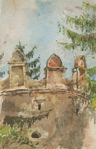 The tower of the manor house in Strážky [1880–1890] by Ladislav Mednyánszky [1852–1919]