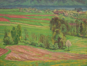Atterseelandschaft im Frühling [1940] by Walther Gamerith [1903–1949]