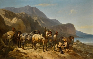 Rochers rouges. Menton by Wouterus Verschuur [1812–1874]