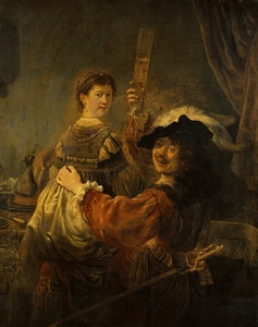 Rembrandt and Saskia in the Scene of the Prodigal Son [circa 1635] by Rembrandt van Rijn [1606–1669]