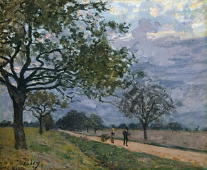The Road from Versailles to Louveciennes [1879] by Alfred Sisley [1840–1899]