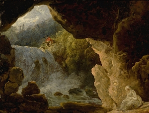The Cave Of Neptune At Tivoli [18th Century] by French School [16th–20th Century]