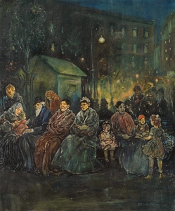 Night in Seward Park by Jerome Myers [1867–1940]