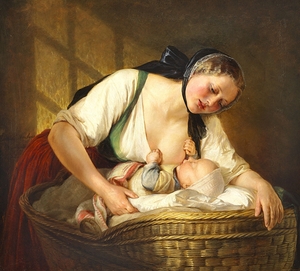 En Moder med sit Barn [1852] by Elisabeth Jerichau Baumann [1819–1881]