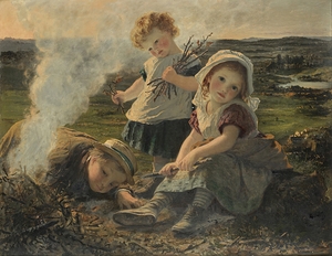 The Bonfire by Sophie Anderson [1823–1903]