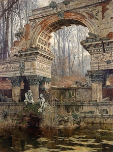 The Roman ruin in Schönbrunn [1892] by Carl Moll [1861–1945]