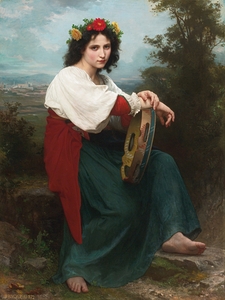 L’Italienne au Tambour de Basque [1872] by William Bouguereau [1825–1905]