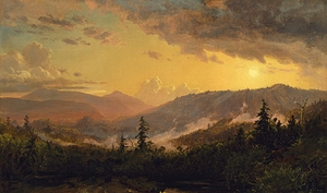 Sunset after a Storm in the Catskill Mountains [ca. 1860] by Jasper Francis Cropsey [1823–1900]
