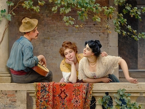 The Mandolinist by Eugen von Blaas [1843–1931]