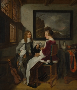 Sentimental Conversation [early 1660s] by Quirijn Van Brekelenkam [1622–1669]