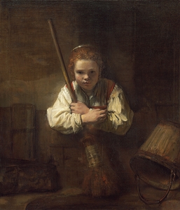 A Girl with a Broom [1646–1651] by Anonymous