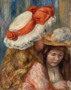 Girls with Hats [Jeunes filles aux chapeaux] [Early 1890s] by Pierre–Auguste Renoir [1841–1919]