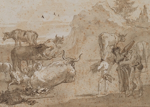 Sheep and Cows [1790s] by Giovanni Domenico Tiepolo [1727–1804]