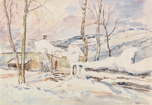 Winterplastiken am Weidezaun [1937] by Anton Emanuel Peschka [1885–1940]