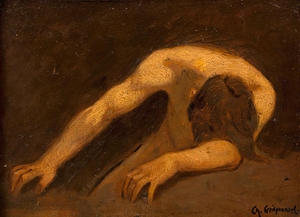 Verzweiflung [männlicher Akt] [around 1880–1890] by Christian Griepenkerl [1839–1916]