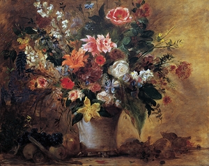 Blumenstillleben [1834] by Eugène Delacroix [1798–1863]
