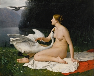 Leda and the swan [1879] by Jean Baptiste Paul Lazerges [1845–1902]