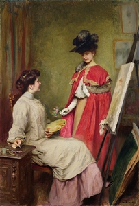 L’arrivée du modèle [1906] by Émile Friant [1863–1932]