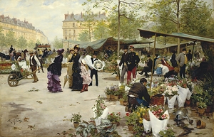 The Lower Market. Paris [1881] by Victor Gabriel Gilbert [1847–1933]