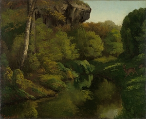 View in the Forest of Fontainebleau [1855] by Gustave Courbet [1819–1877]
