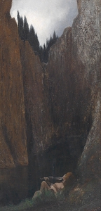 Geige spielender Knabe by Karl Wilhelm Diefenbach [1851–1913]