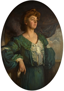 Portrait of Mary. Lady Gerard in a Green Dress [1904] by William Orpen [1878–1931]