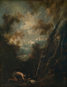 Saint Jerome in a Landscape by Alessandro Magnasco [1667–1749]