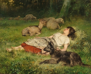 Sleeping shepherdess [1882] by Évariste Carpentier [1845–1922]