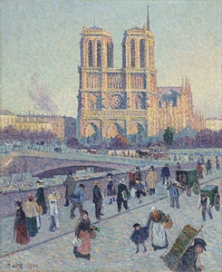The Quai Saint–Michel and Notre–Dame by Maximilien Luce [1858–1941]