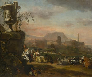 Roman Landscape with Shepherds [1648–50] by Jan Baptist Weenix [1621–1660]