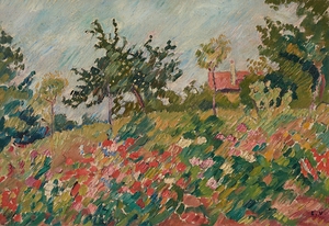 La maison dans le jardin fleuri [1936] by Louis Valtat [1869–1952]