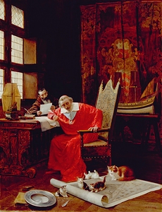 The Cardinal’s Leisure [mid or late 19th century] by Charles Edouard Delort [1841–1895]