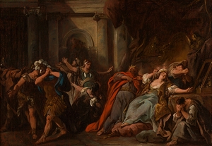 Créüse consumée par la robe empoisonnée [1742–1743] by Jean–François de Troy [1679–1752]