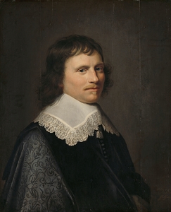 Portrait of a Man. Thought to be Salomon van Schoonhoven [1617–1653]. Lord Lieutenant of Putten [1643] by Jacob Willemsz. Delff The Younger [1619–1661]