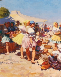 Market Scene by Jozef Teodor Mousson [1887–1946]