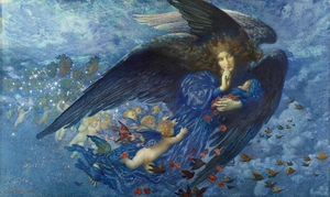 Night With Her Train Of Stars [1912] by Edward Robert Hughes [1851–1914]