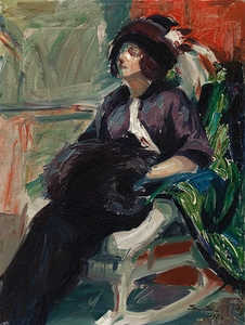 Woman In Rocking Chair [1910] by Santeri Salokivi [1886–1940]