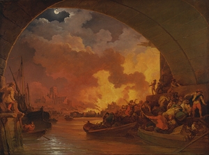 The Great Fire of London [ca. 1797] by Philip James de Loutherbourg [1740–1812]